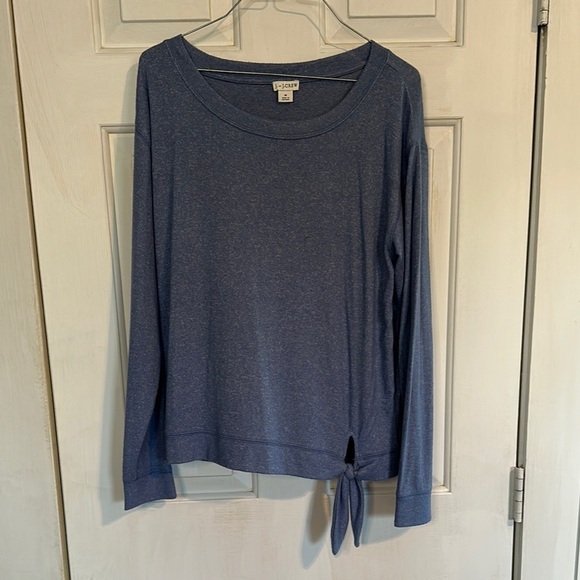 J. Crew blue long sleeve with tie front size medium - Picture 1 of 4